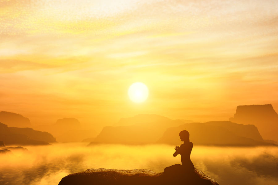 woman meditating for success and mental health