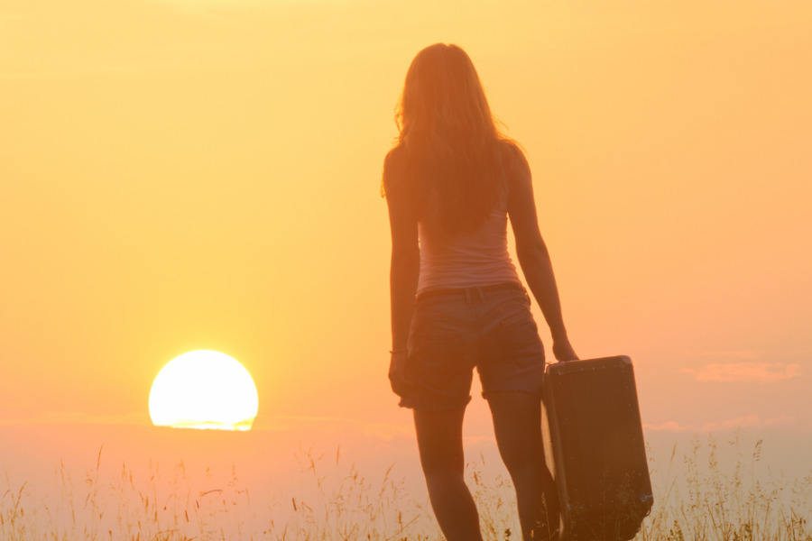 woman going on an adventure