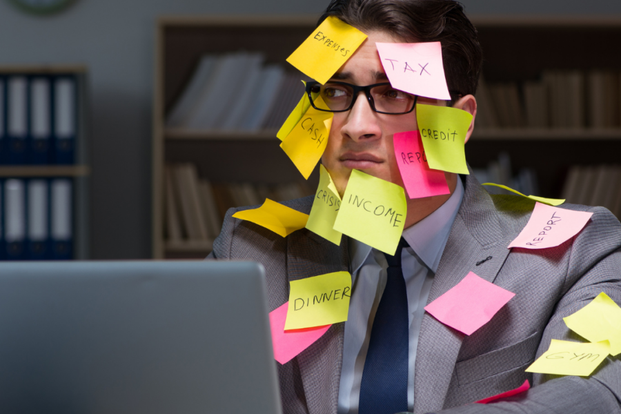 Successful man juggling priorities