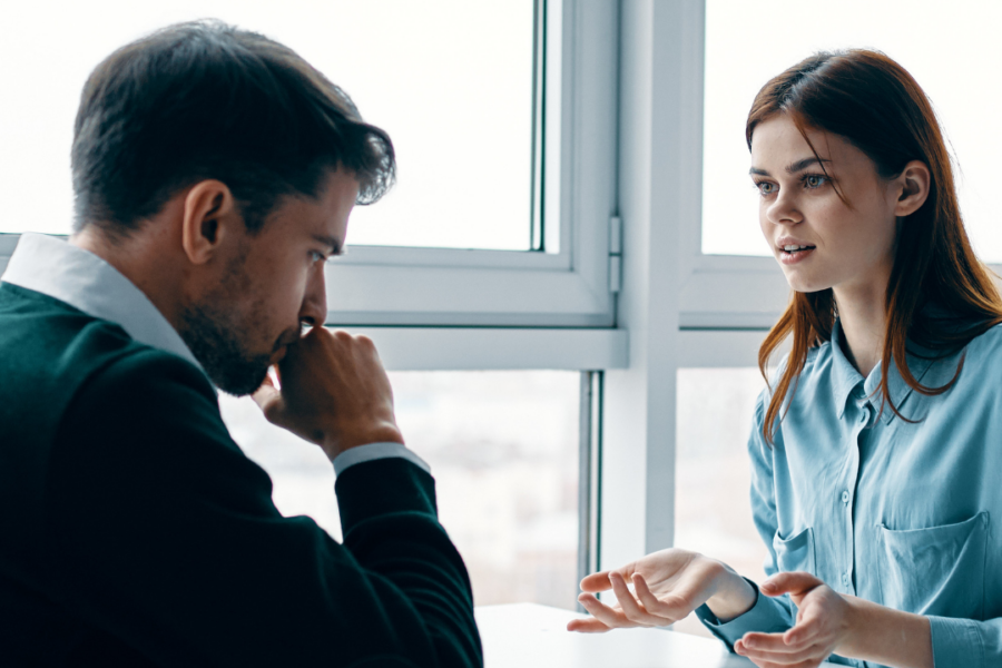 Two people in a conflict