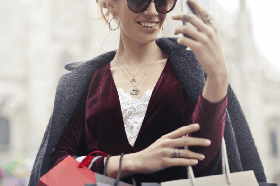 Woman on a buying spree