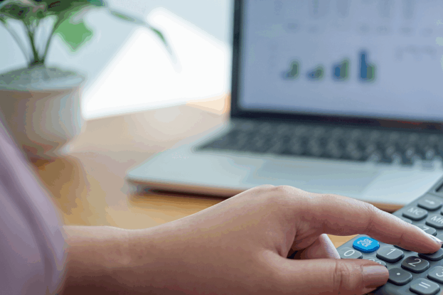 Woman preparing an invoice